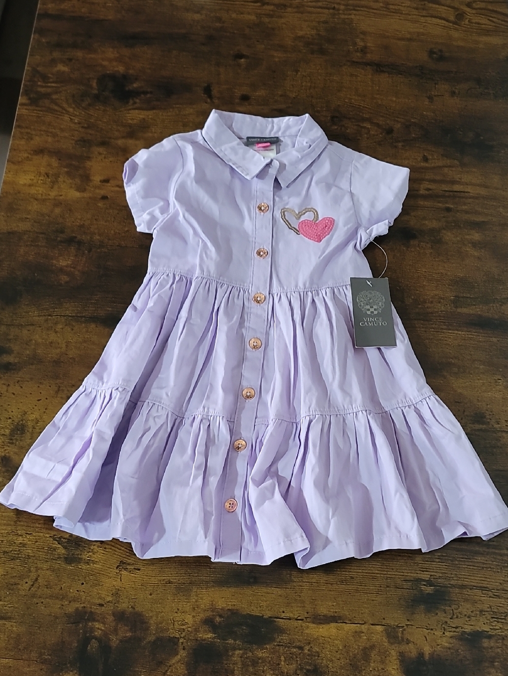 Vince Camuto Kids Lavender Button Up Dress